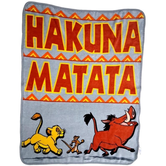 The Northwest Company Other - The Lion King Hakuna Matata Gray Fleece Throw Blanket 40x50 Northwest Unisex